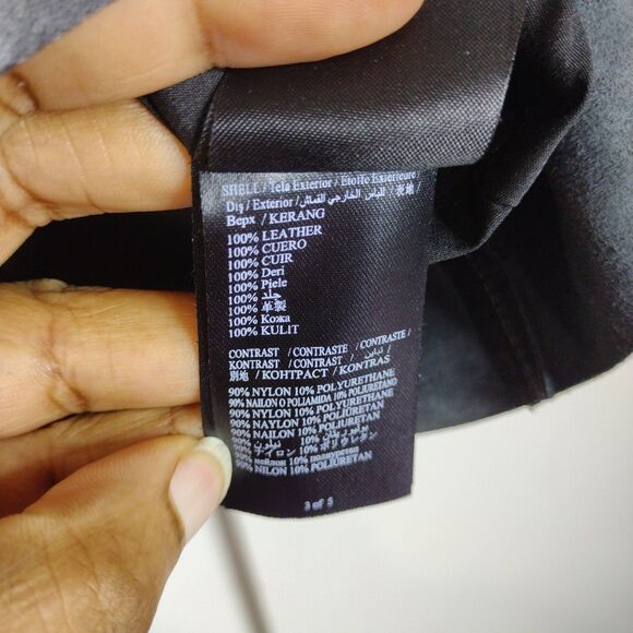 Bebe Genuine Leather Peplum Spaghetti Strap Biker Top Womens XS Black Soft - Picture 6 of 10